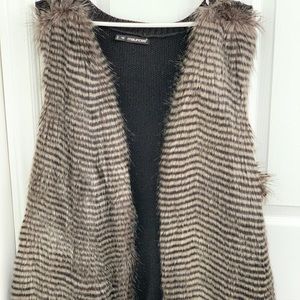Maurice Faux Fur Knit Vest